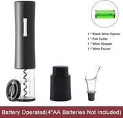 Baymate Wijn Kurkentrekker Draadloze Kurkentrekker Wijnopener Automatische Folie Cutter Elektrische Wijn Flesopeners Draagbaar Black Add A Stopper And A Pourer