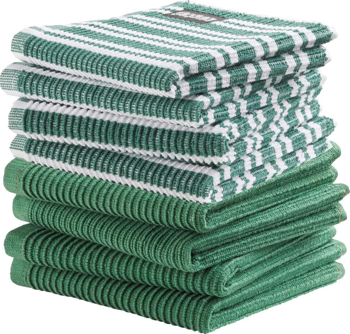 DDDDD combiset vaatdoek basic (4 stuks) + classic (4 stuks) classic green