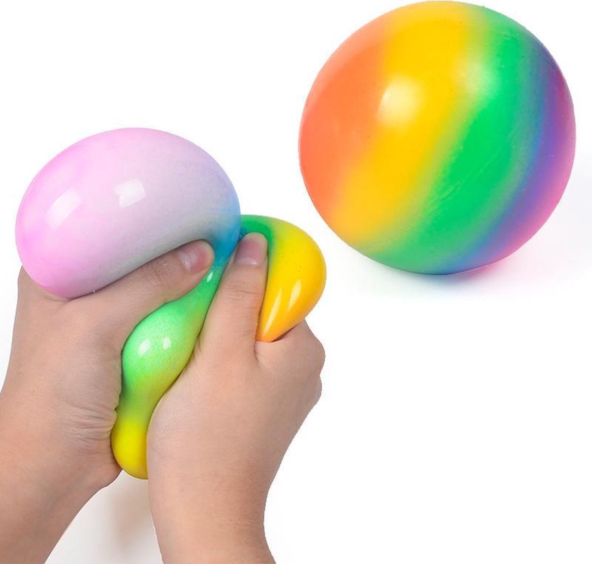 Hoogwaardige Kwaliteit Knijpbal / Stressbal / Fidget Slijmbal | Anti-Stress Speelgoed / Fidget | Squishy | Regenboog