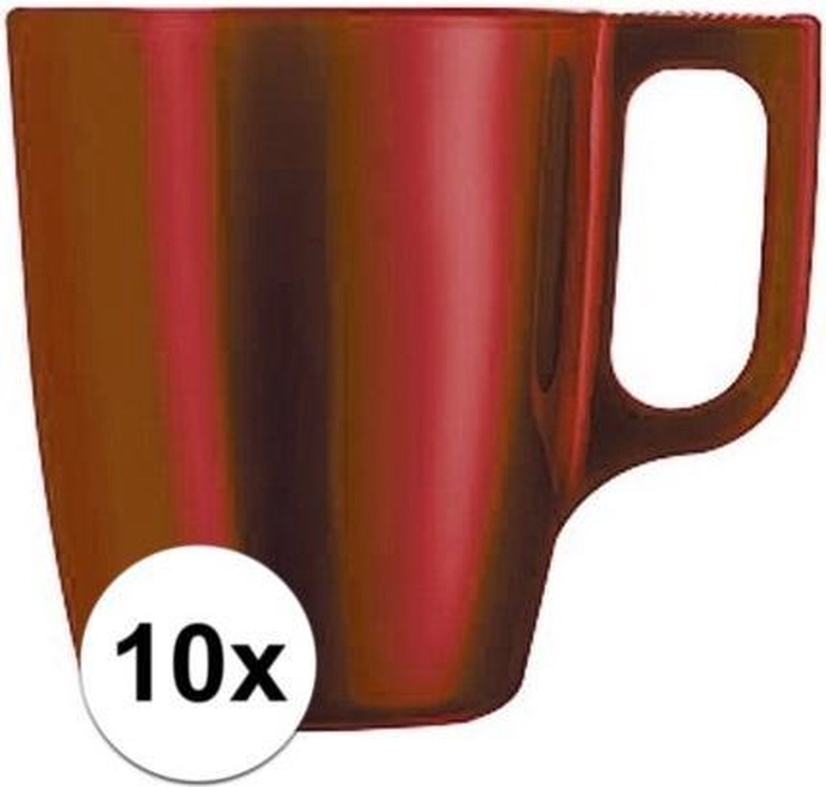 10x Rode koffie bekers/mokken 250 ml