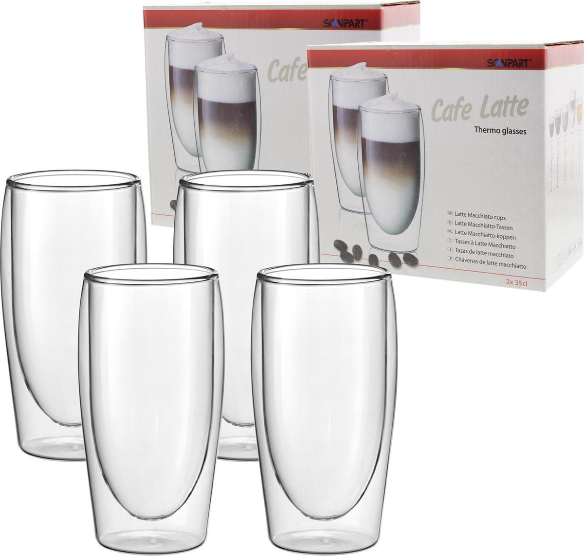 4x Scanpart Cafe Latte Thermo Glazen  - 35cl