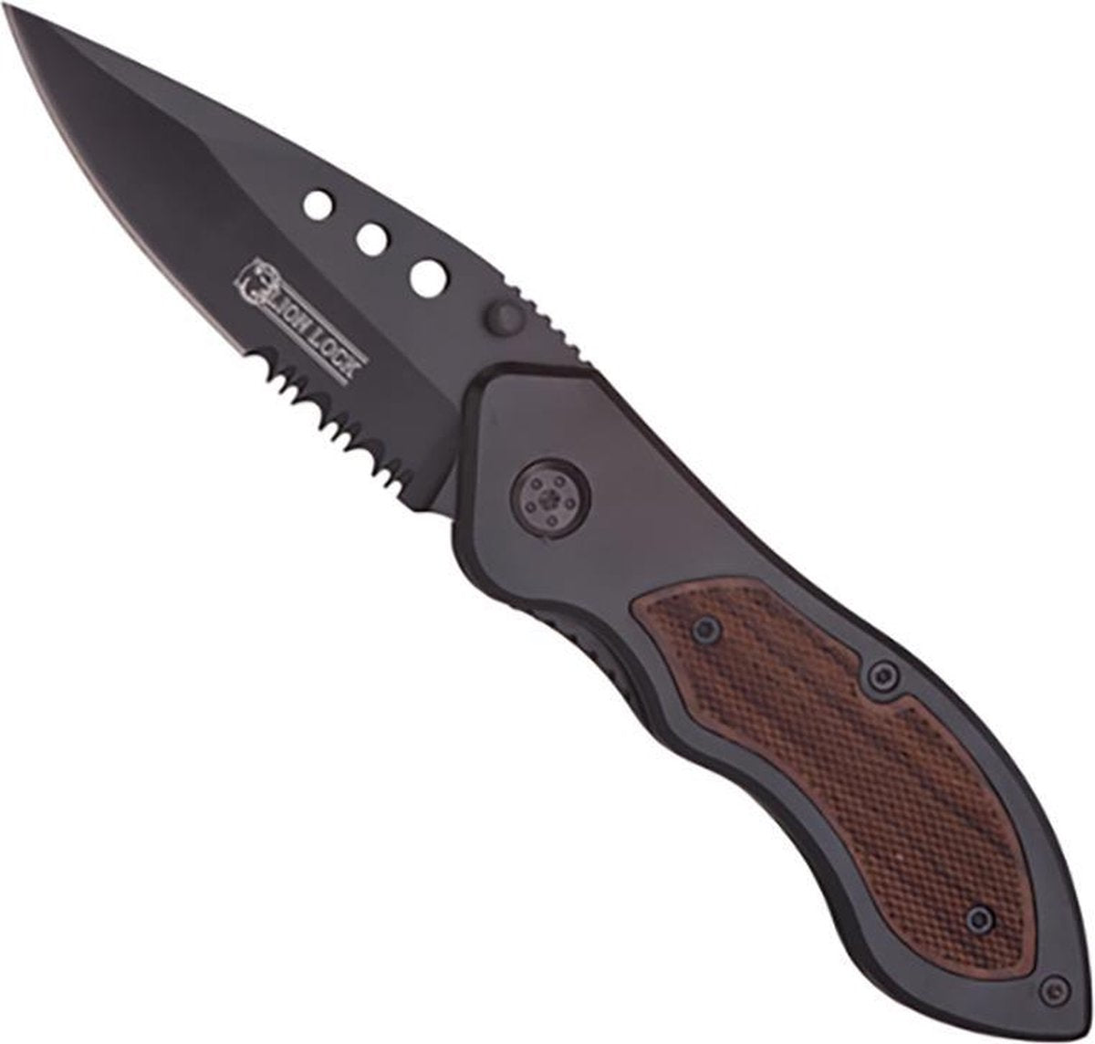 Homeij LionLock Zakmes – RVS / Titanium - Bruin