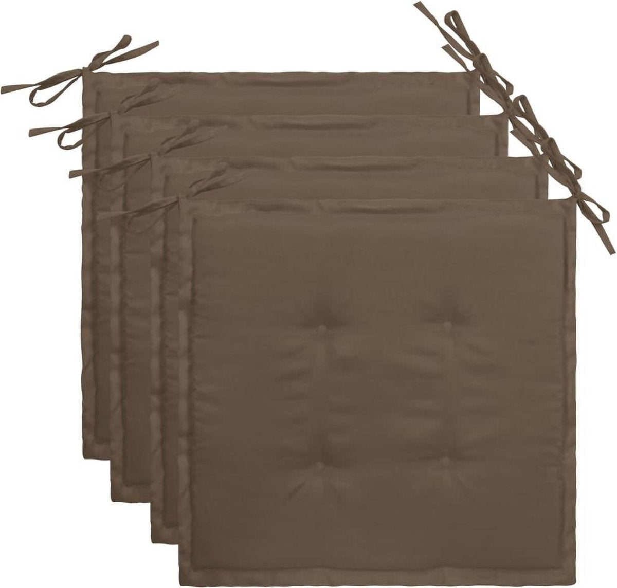 vidaXL Tuinstoelkussens 4 st 40x40x3 cm taupe