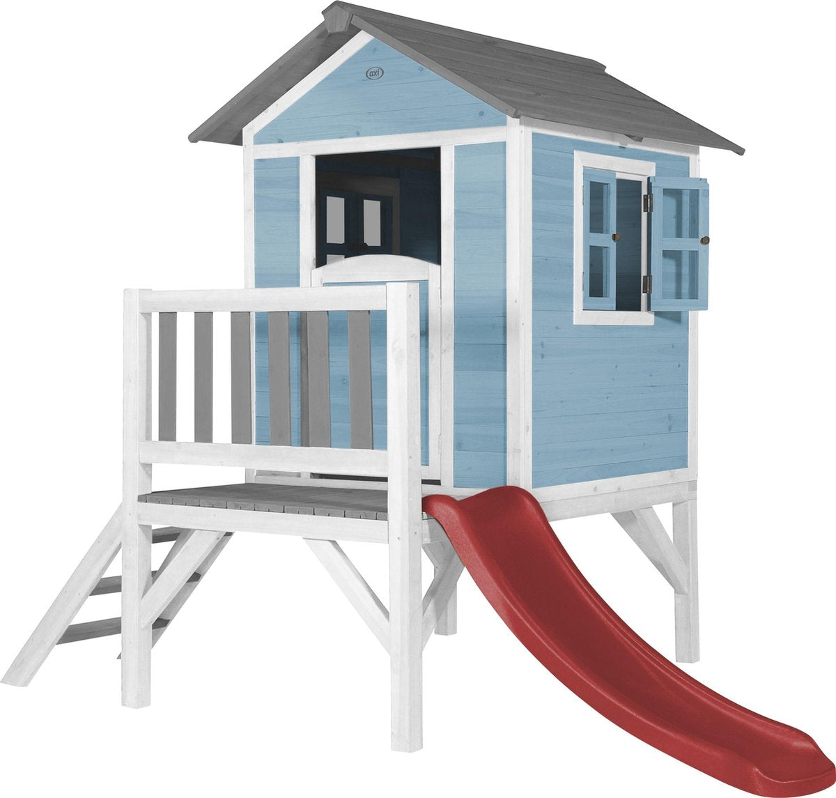 AXI Beach Lodge XL Speelhuis Caribisch blauw - Rode Glijbaan