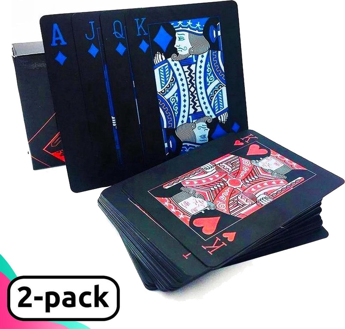 Dayshake Waterdichte speelkaarten 2-pack -  Plastic Poker kaarten - Waterproof Pokerspeelkaarten - Drankspel