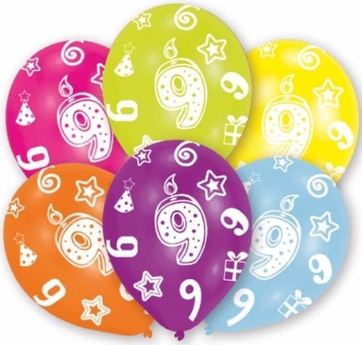 24x stuks 9 jaar thema verjaardag ballonnen van 27