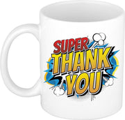 Super thank you cadeau mok / beker wit pop-art 300 ml