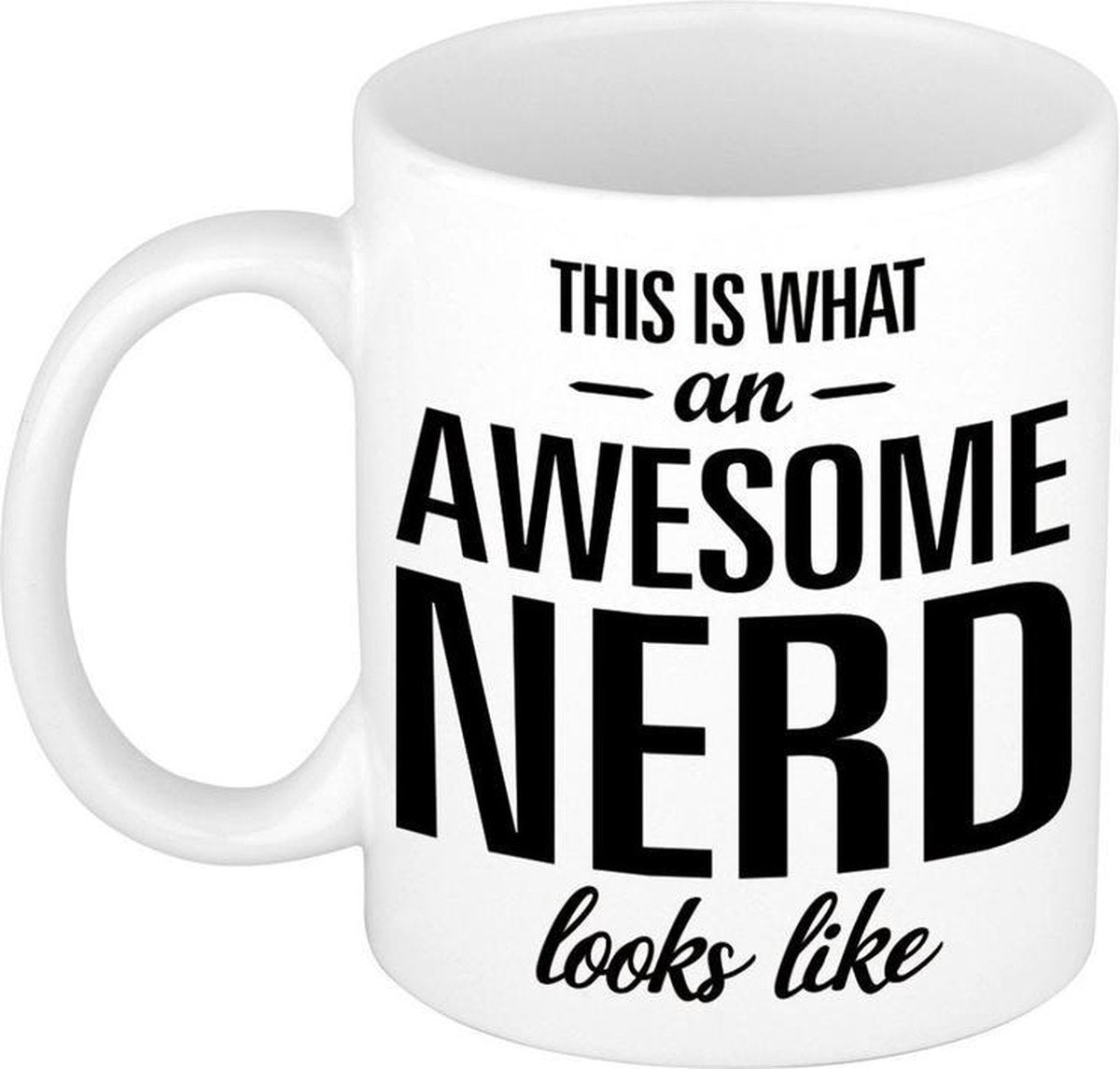 This is what an awesome nerd looks like cadeau mok / beker - 300 ml - verjaardag / geslaagd - kado mok / beker