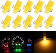 10 STKS 0.4 W B8.5 Wedge Instrument Panel COB LED Licht Dashboard Gauge Cluster Indicator Lamp (Amber)