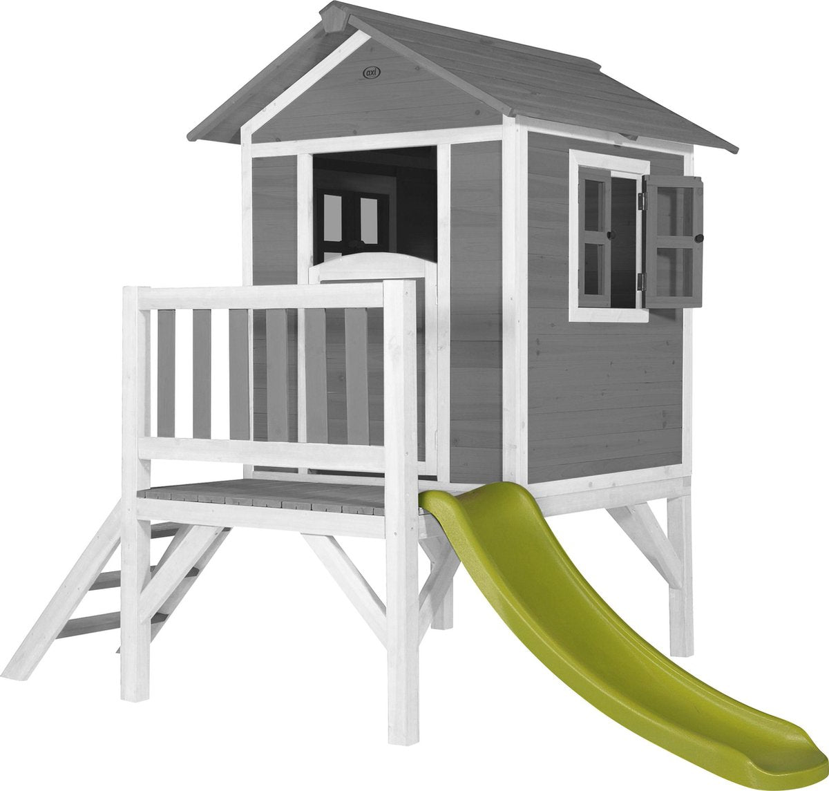 AXI Beach Lodge XL Speelhuis Grijs - Limoen groene Glijbaan