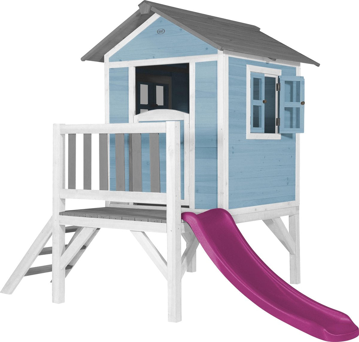 AXI Beach Lodge XL Speelhuis Caribisch blauw - Paarse Glijbaan