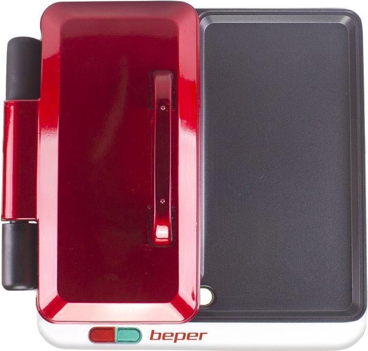 Beper P101CUD500- 4 in 1 grill- 4kookvlakken- uitneembaar dienblad- 1000 watt- rood
