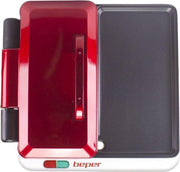 Beper P101CUD500- 4 in 1 grill- 4kookvlakken- uitneembaar dienblad- 1000 watt- rood
