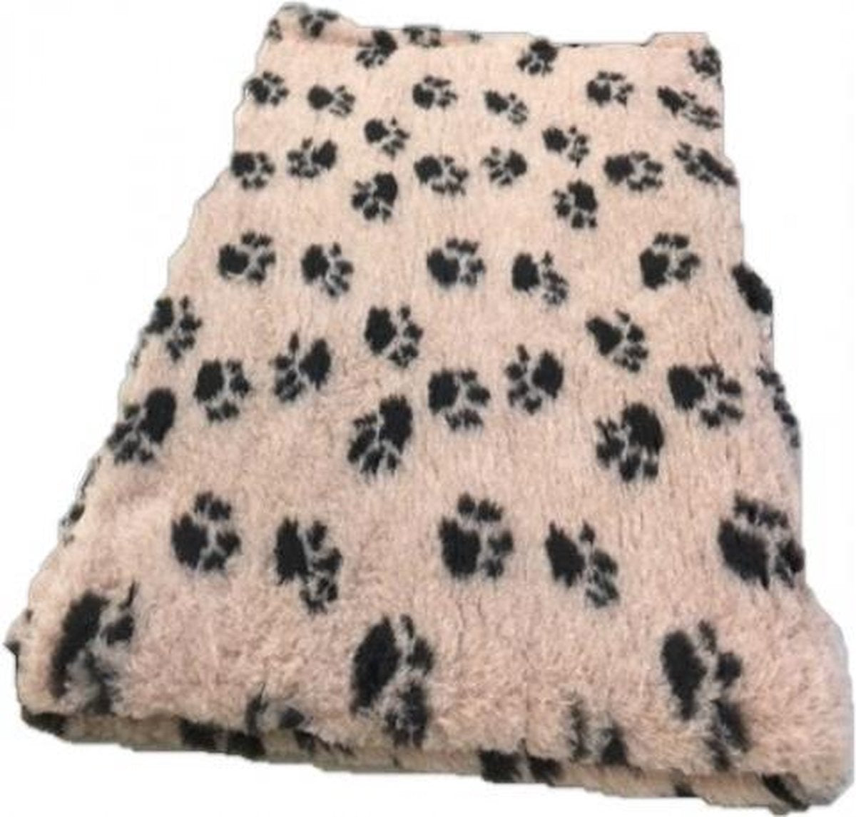Vetbed Hondendeken Lichtbruin met Zwarte Voetprint Latex Anti Slip 150x100cm  Machinewasbaar