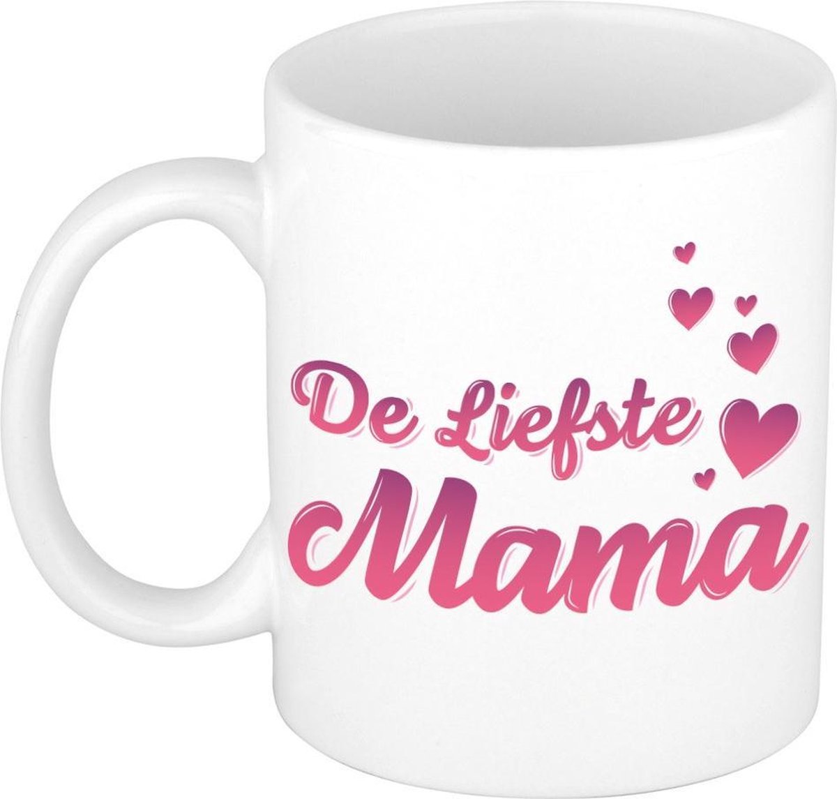 De liefste mama kado mok / beker voor Moederdag / verjaardag - roze hartjes