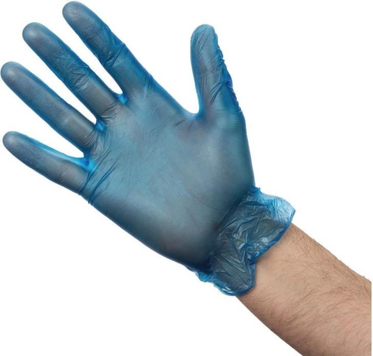 Vogue vinyl handschoenen blauw gepoederd