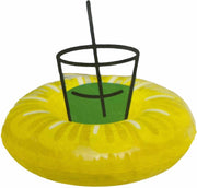 20cm Opblaasbare Bekerhouder Citroen voor je glas of blikje voor in het zwembad 