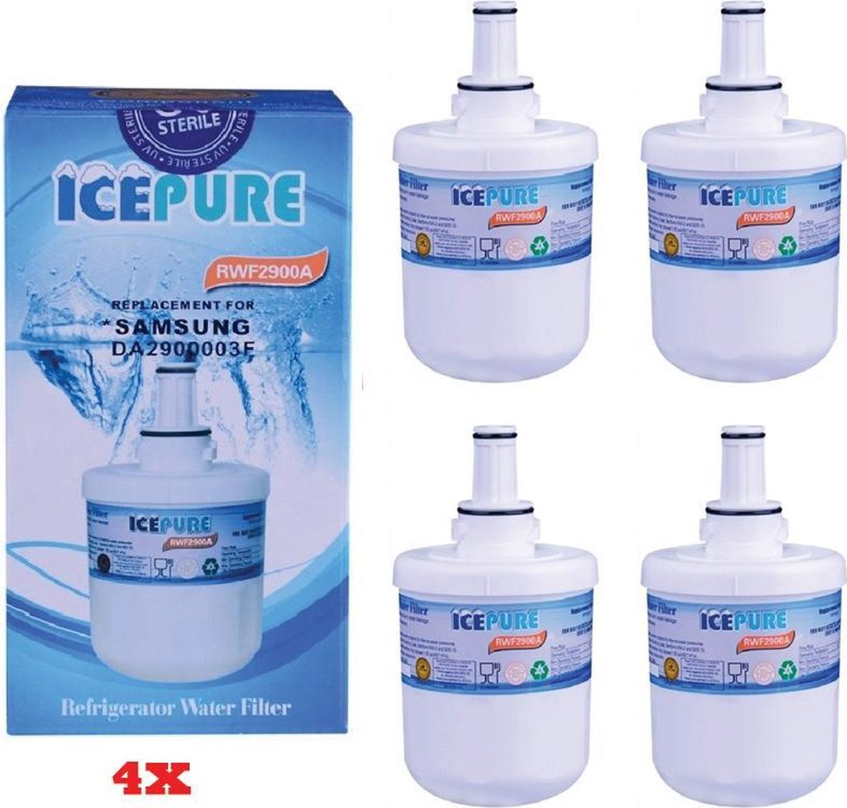 4x Samsung DA29-00003F waterfilter van Icepure