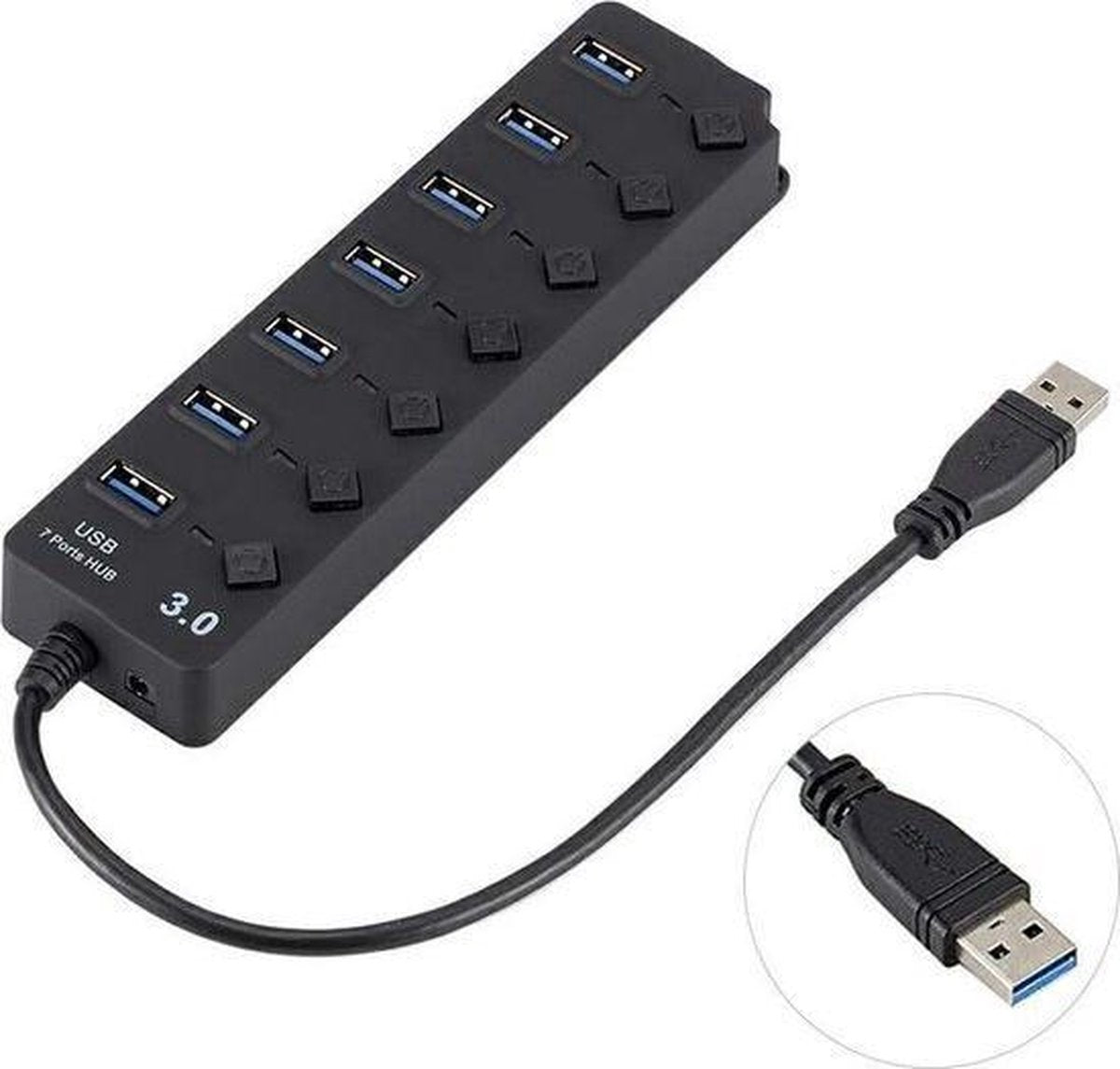Usb 3.0 splitter / hub met 7 poorten - ook voor USB 2.0 en 2.1