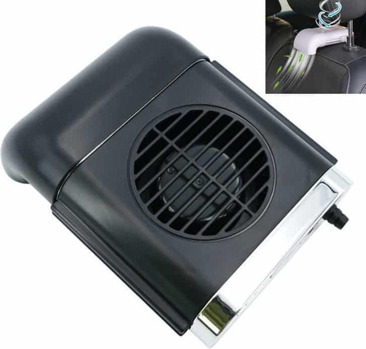 2 STUKS F405 Autostoel USB-koelventilator (zwart)