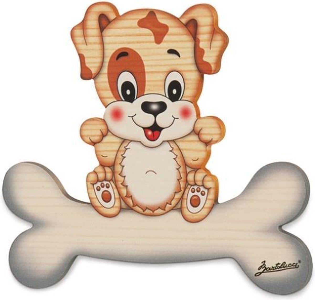 Magneetbord Hond op een bot 15