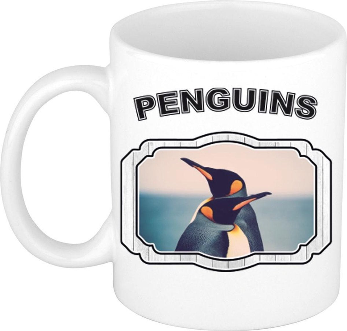 Dieren pinguin beker - penguins/ pinguins mok wit 300 ml