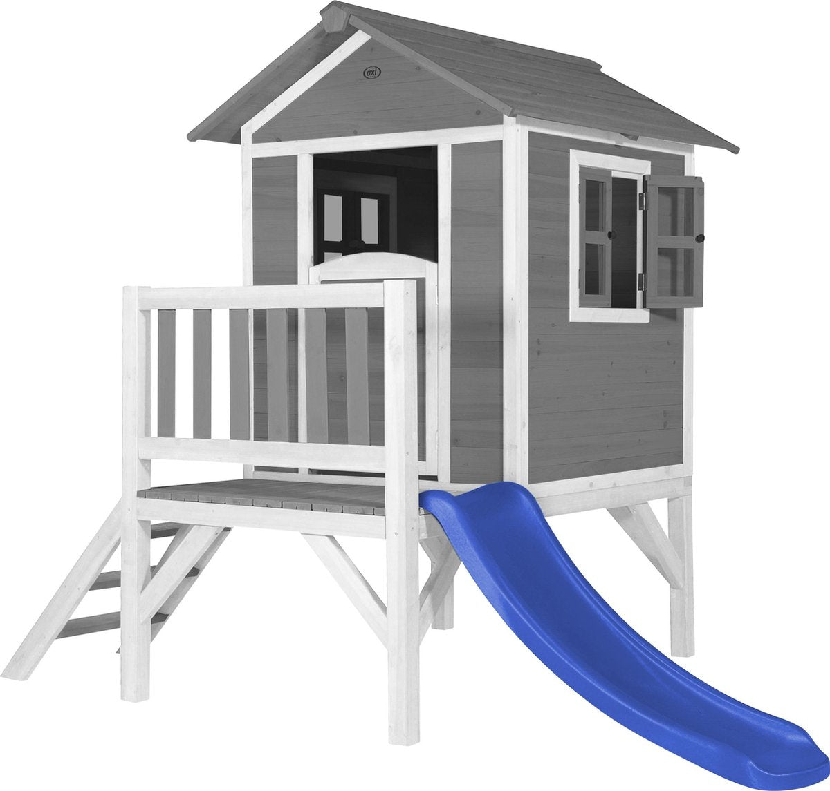 AXI Beach Lodge XL Speelhuis Grijs - Blauwe Glijbaan
