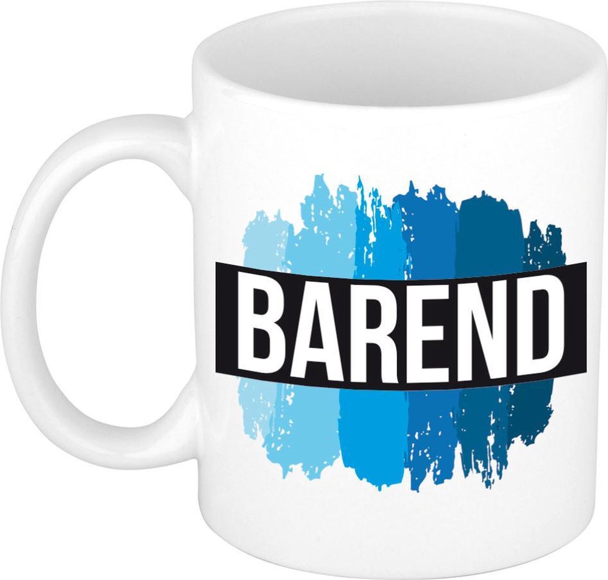 Barend naam cadeau mok / beker met  verfstrepen - Cadeau collega/ vaderdag/ verjaardag of als persoonlijke mok werknemers