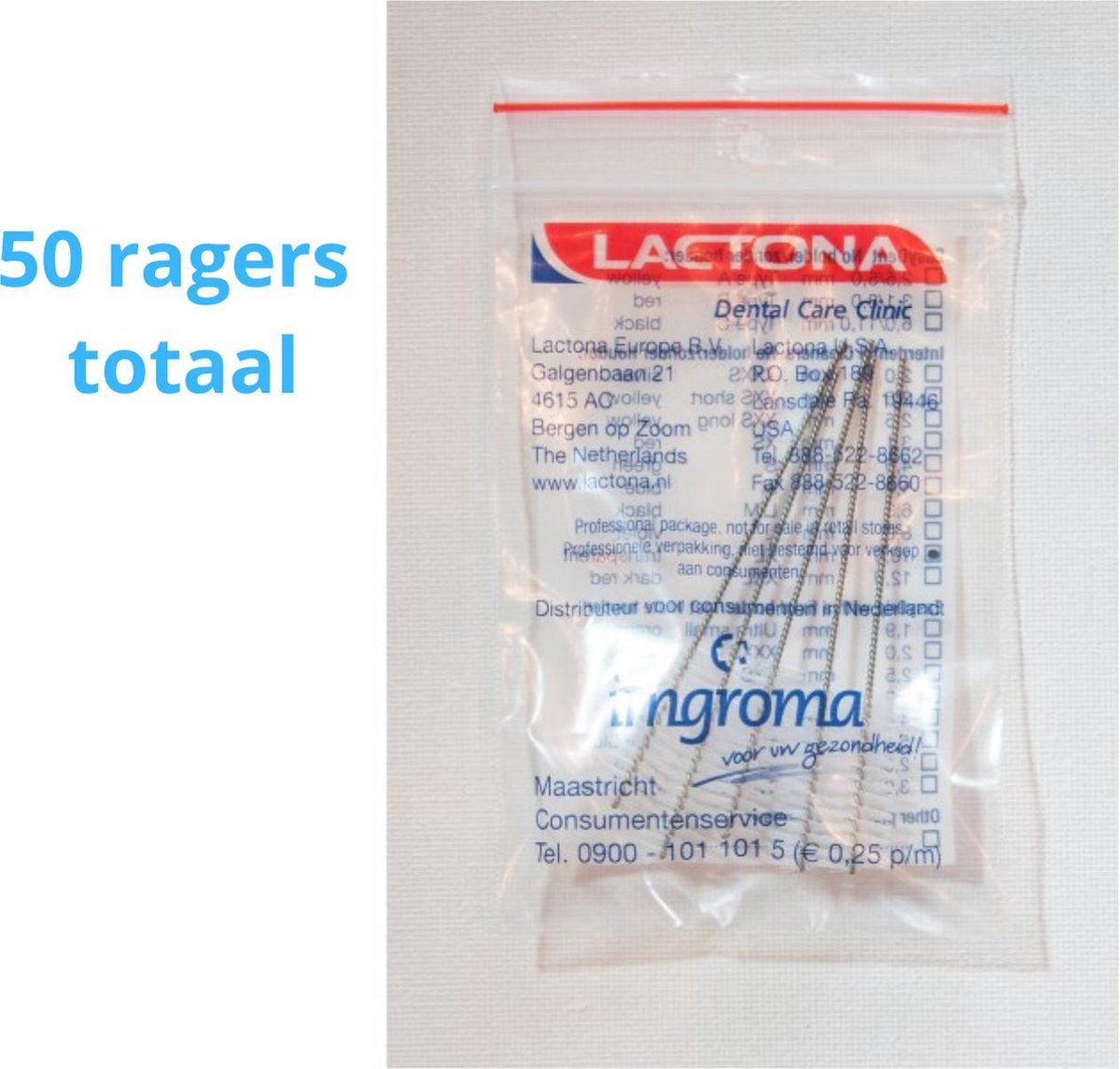 Lactona Interdentaal Ragers - X-Large 10mm - Transparant - 10 gripzak x 5 stuks - Met gratis beschermhouder - Voordeelpakket
