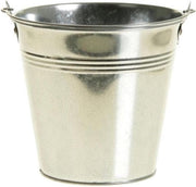 Klein zinken emmertje/bloempotje zilver 9 cm - Zinken emmertjes - Bloememmertje - Decoratie emmer