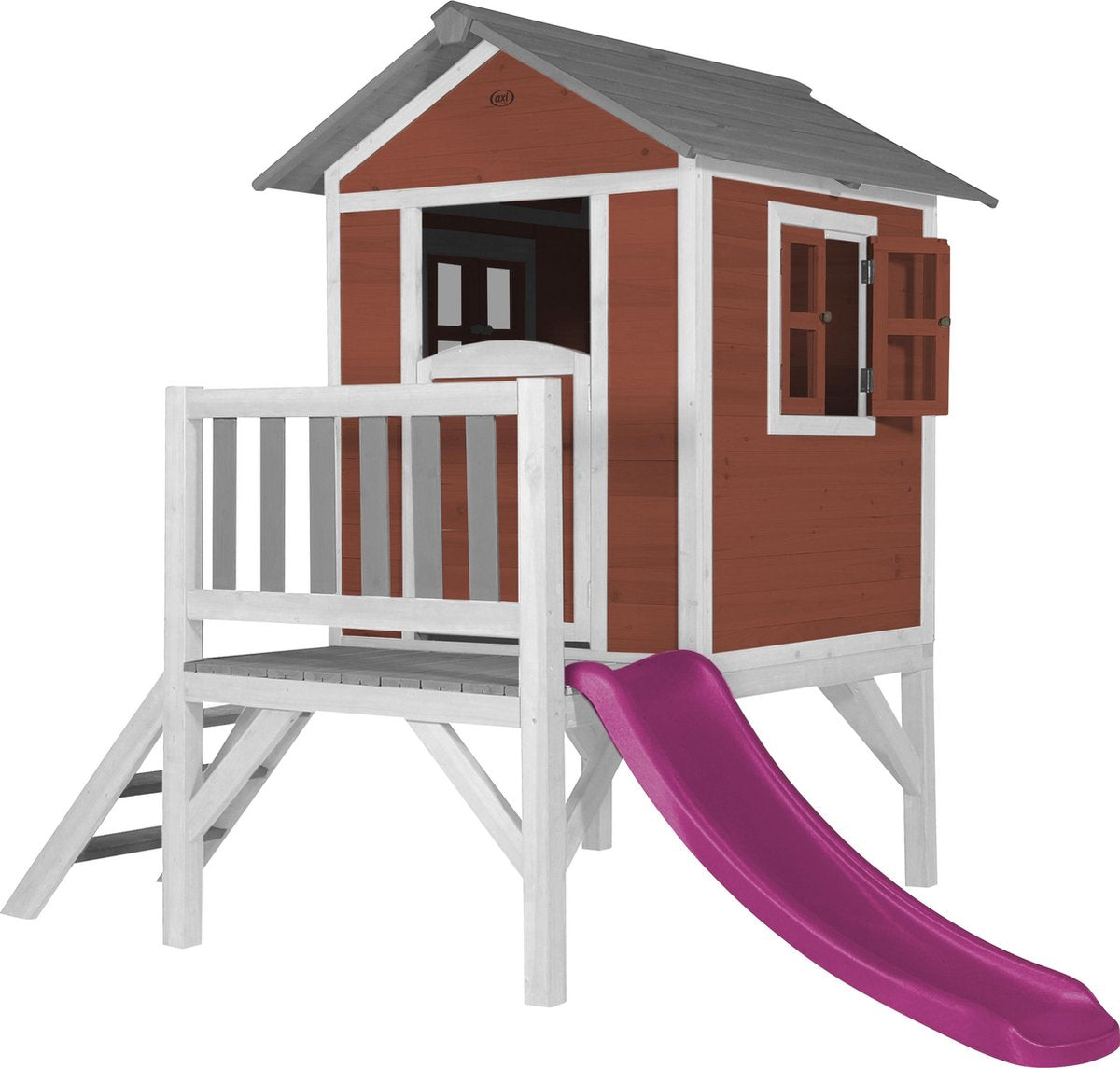 AXI Beach Lodge XL Speelhuis Scandinavisch rood - Paarse Glijbaan
