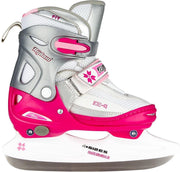 Nijdam Kunstschaats Meisjes Verstelbaar - Semi-Softboot - Fuchsia/Wit/Zilver - Maat 38-41