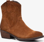 TwoDay suede dames cowboy western laarsjes - Cognac - Maat 36