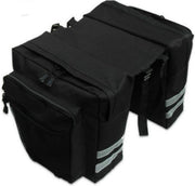 BIKEMOTION Fietstas Dubbel - 35 liter - Zwart - Reflectie - Dubbele tas Bagagedrager - Waterdicht