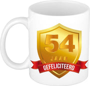 Gouden wapen 54 jaar mok / beker - verjaardag/ jubileum