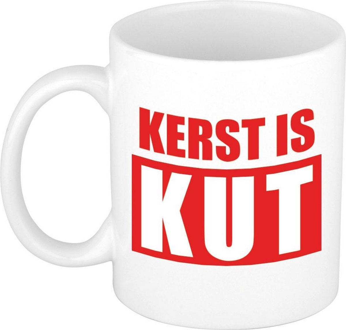 Kerst is kut koffiemok / theebeker in rode letters Kerstmis 300 ml