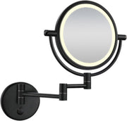 Wiesbaden Home Scheerspiegel met Led Verlichting - 20 cm. - Mat Zwart