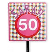 6 stuks tuinborden sarah 50 jaar - tuinbord - verjaardag - versiering