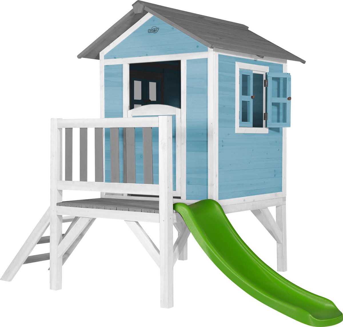 AXI Beach Lodge XL Speelhuis Caribisch blauw - Limoen groene Glijbaan