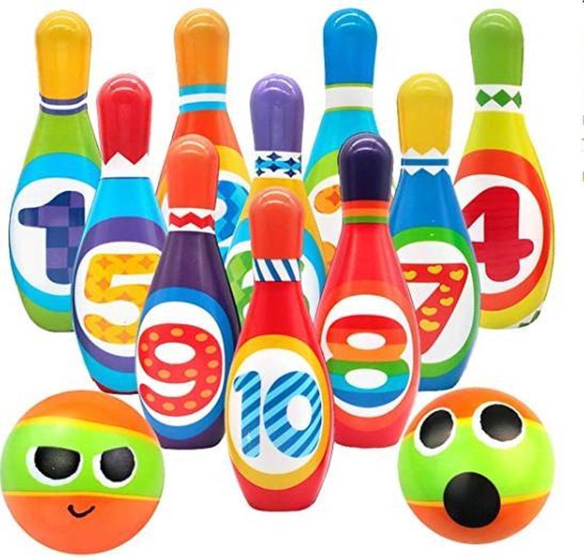 Kegelspel met Cijfers - Bowling Speelgoed Set - Bowlingset Kinderen - Zachte Kegelset - 10 Kegels