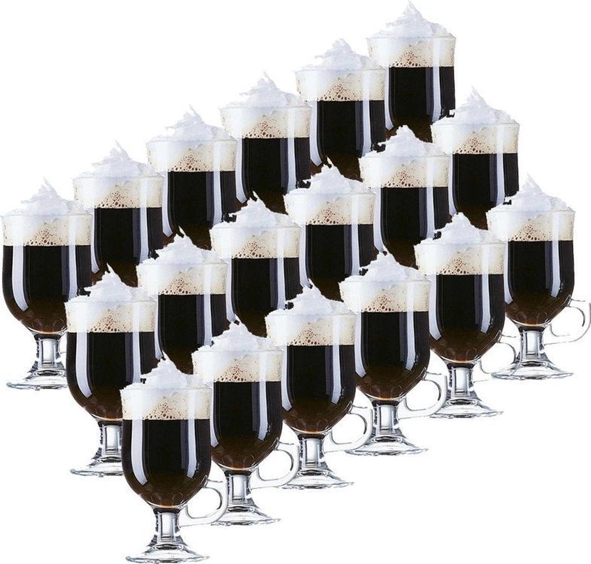 24x Irish Coffee glazen Opal transparant 240 ml - Koffie glazen hardglas 240 ml