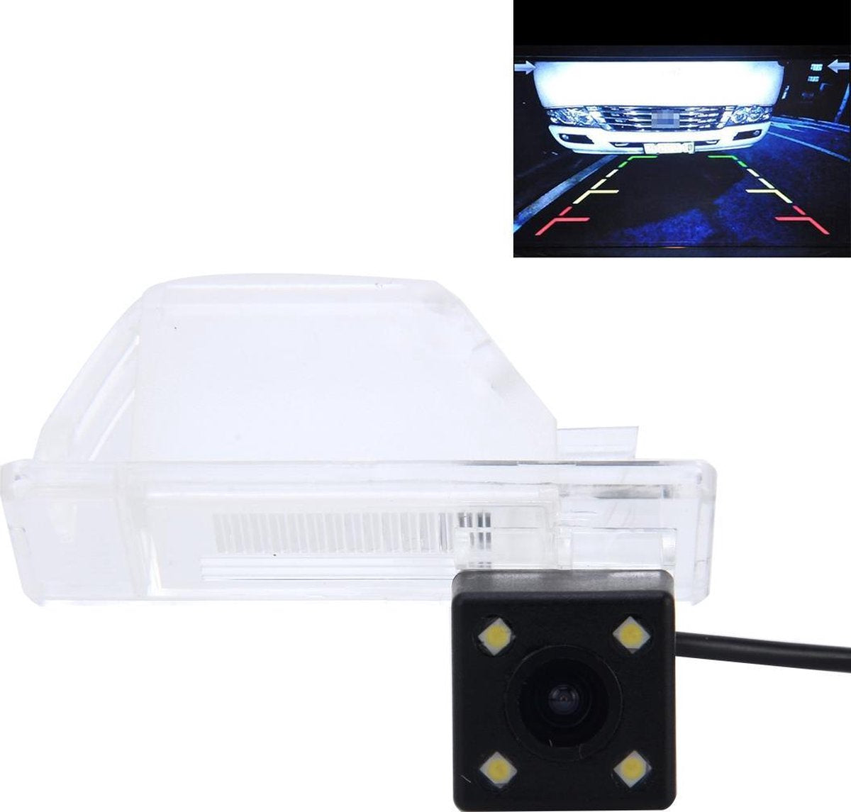 656x492 effectieve pixel NTSC 60Hz CMOS II waterdichte auto achteruitrijcamera achteruitrijcamera met 4 LED-lampen