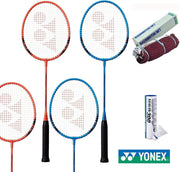 Yonex B-4000 familiepakket | 4 B-4000 badmintonrackets | Yonex badmintonnet |6 Mavis 300 wit medium