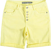 Geisha geel short katoen stretch - Maat XS
