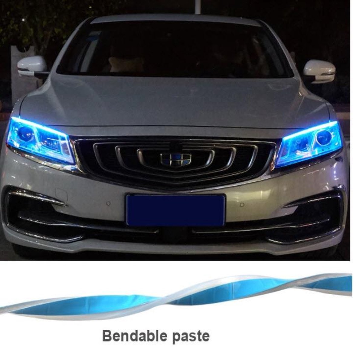 Auto daglicht LED Strip set van 2 - voor 2 koplampen - kleur wit naar geel