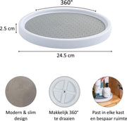Draaiplateau antislip - Lazy susan - Kruidenrek - Keukenkast organizer - 360° draaischijf - Rond - 25 cm diameter
