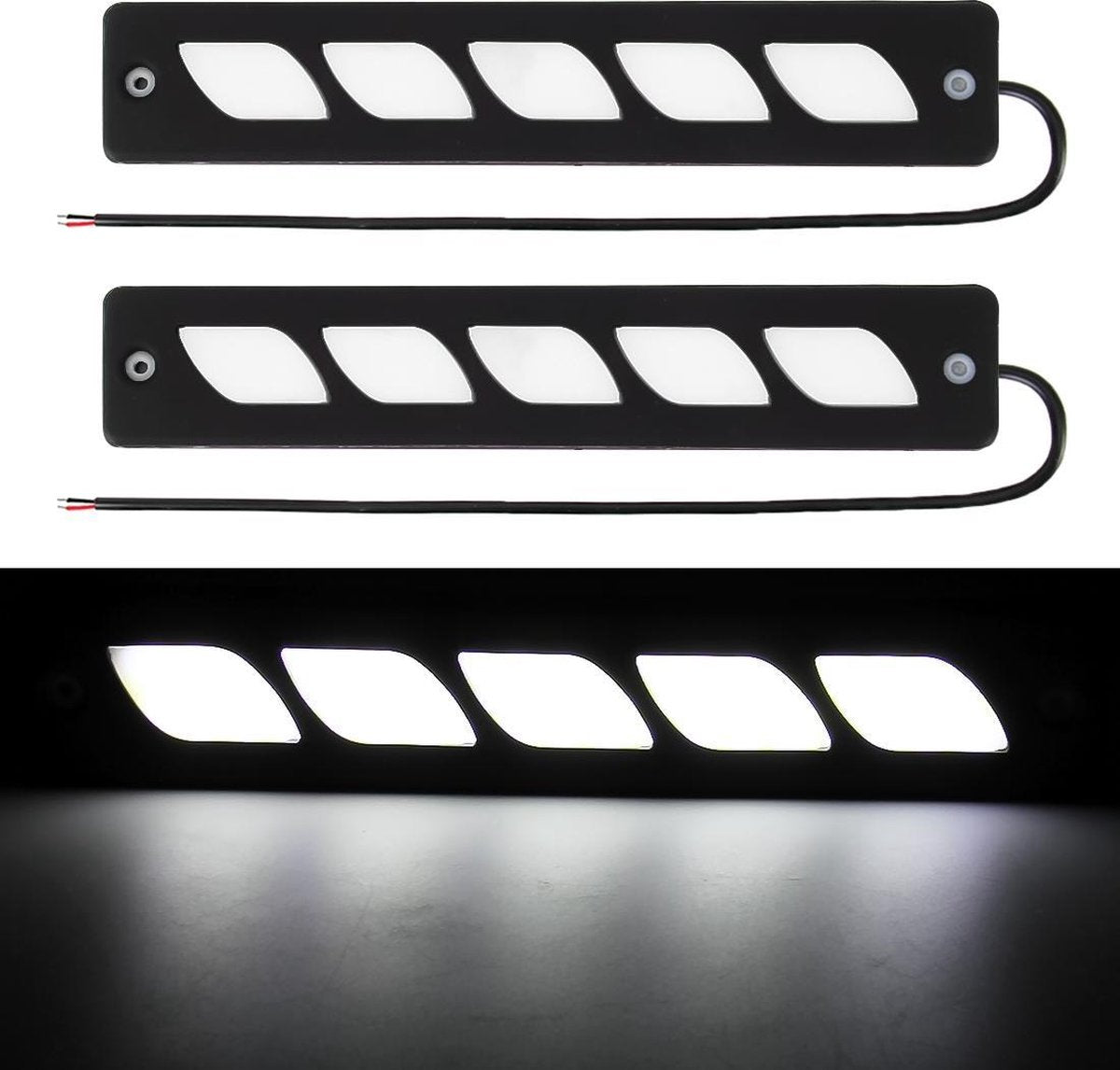 2 STKS DC 12 V 7.4 W Diamond Shape LED-dagrijverlichting Lamp COB-LED's (wit licht)