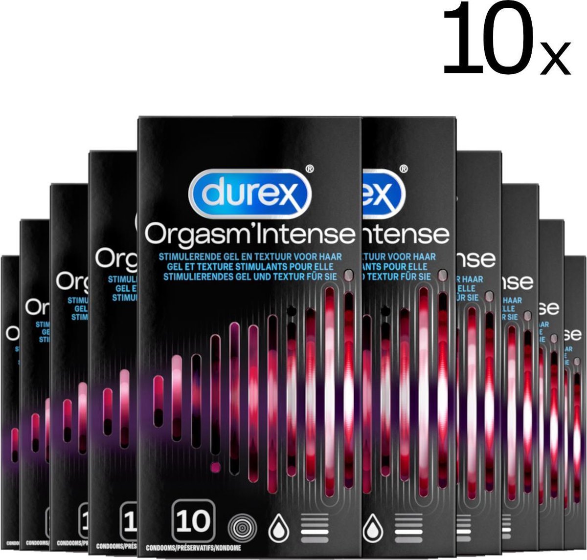 Durex Orgasm'Intense - Condooms - 100 stuks - voordeelverpakking - met stimulerende gel voor een intensere orgasme