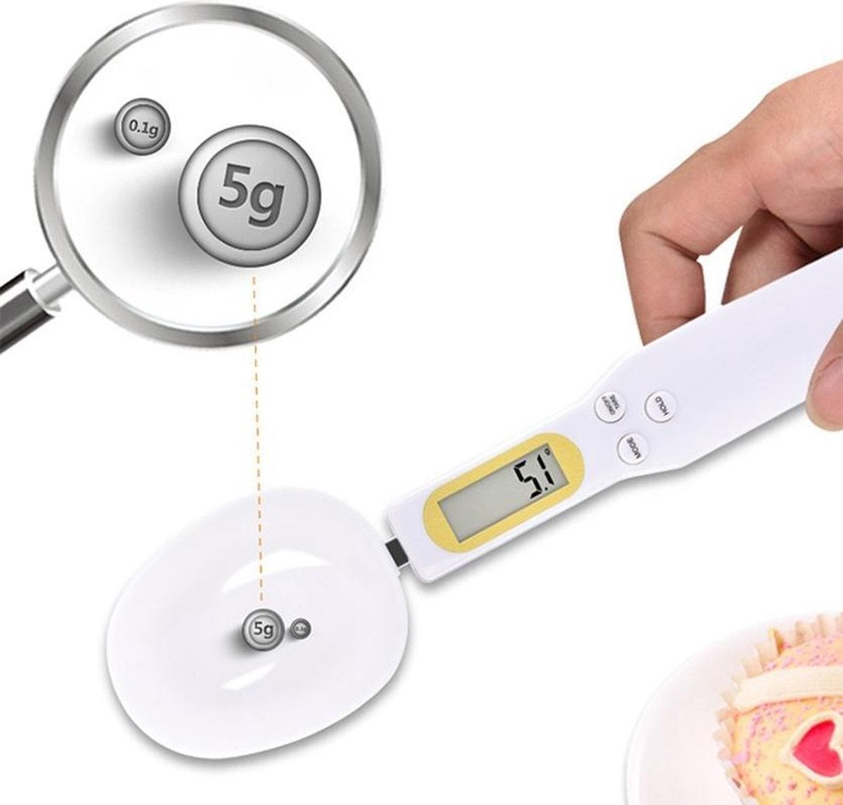 Keukenweegschaal - Keuken Organizers - Weeglepel - Lepelweegschaal Digitaal - Keuken - Keukengerei - Weegschaal - tot 500 gram