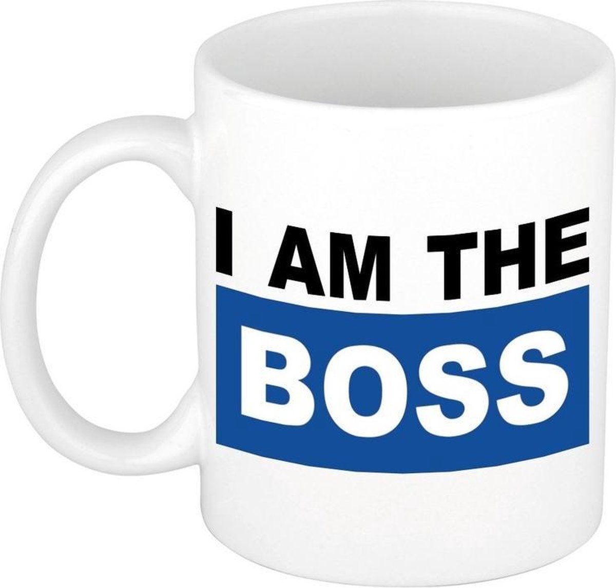 I am the boss mok / beker - blauw - 300 ml - keramiek - heren